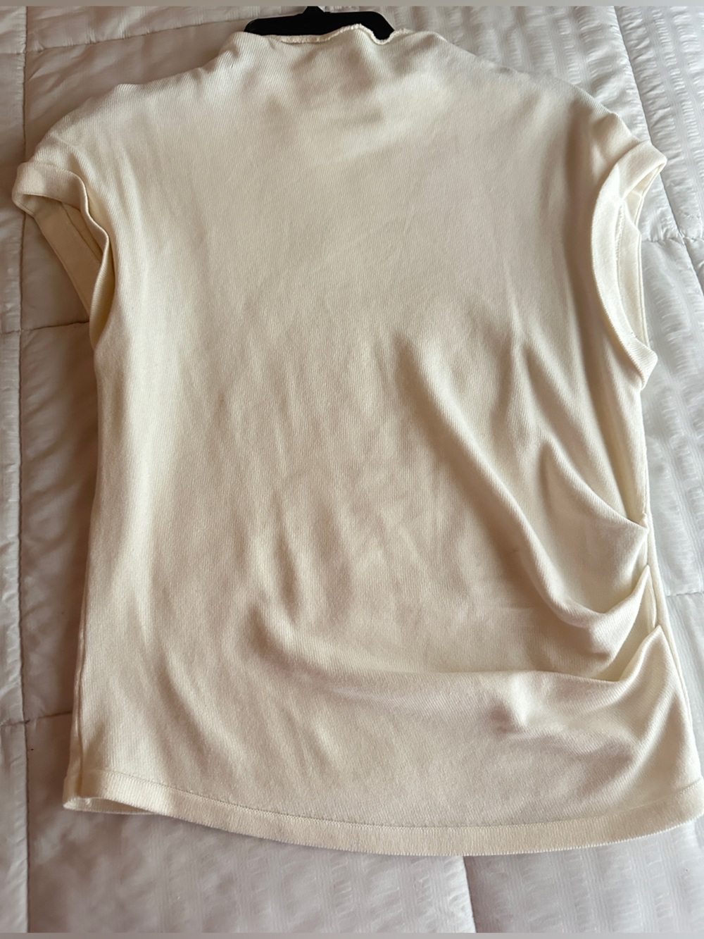 Sleeveless Cream Knit Tank Top